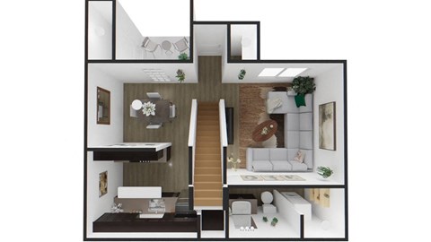 Floor plan for 2 beds, 1.5 baths, 919 sqft